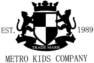 METRO KIDS COMPANY EST. 1989 TRADEMARK logo
