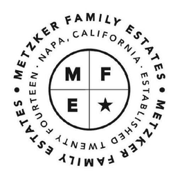 METZKER FAMILY ESTATES NAPA CALIFORNIA ESTABLISHED TWENTY FOURTEEN M E F logo