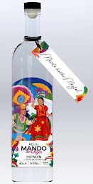 MEXICO HECHO MEZCAL MEZCAL MANDO DE ORIGEN ESPADIN 100% DE AGAVE 40% ALC. VOL. CONT MIT 750 ML BATCH 0012 logo