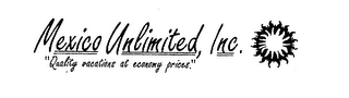 MEXICO UNLIMITED, INC. "QUALITY VACATIONS AT ECONOMY PRICES." logo