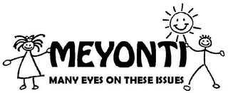 MEYONTI MANY EYES ON THESE ISSUES logo