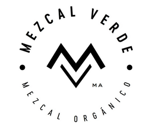 ·MEZCAL VERDE· MV MA MEZCAL ORGÁNICO logo
