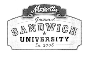 MEZZETTA GOURMET SANDWICH UNIVERSITY EST. 2008 logo