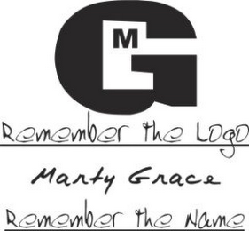 MG REMEMBER THE LOGO MARTY GRACE REMEMBER THE NAME logo
