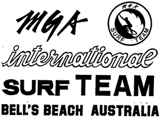 MGA INTERNATIONAL SURF TEAM BELL'S BEACH AUSTRALIA logo