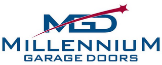 MGD MILLENNIUM GARAGE DOORS logo