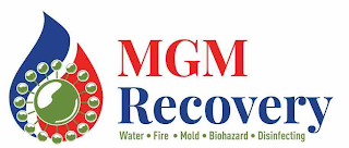 MGM RECOVERY WATER · FIRE · MOLD · BIOHAZARD · DISINFECTING logo
