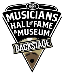 MHFM MUSICIANS HALL OF FAME & MUSEUM BACKSTAGE EST. 2006 logo