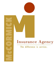 MI MCCORMICK INSURANCE AGENCY THE DIFFERENCE IS SERVICE. logo