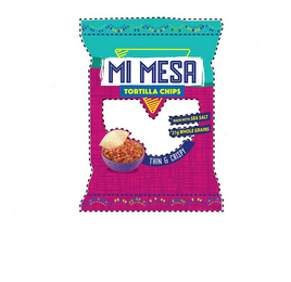 MI MESA TORTILLA CHIPS MADE WITH SEA SALT 21G WHOLE GRAIN THIN & CRISPY logo
