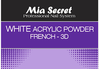 MIA SECRET PROFESSIONAL NAIL SYSTEM WHITE ACRYLIC POWDER FRENCH - 3D