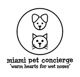 MIAMI PET CONCIERGE "WARM HEARTS FOR WET NOSES" logo