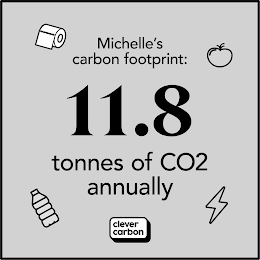 MICHELLE'S CARBON FOOTPRINT 11.8 TONNES OF CO2 ANNUALLY CLEVER CARBON logo