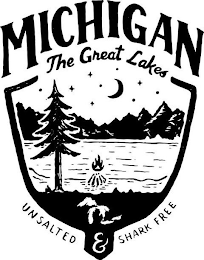 MICHIGAN THE GREAT LAKES UNSALTED & SHARK FREE logo