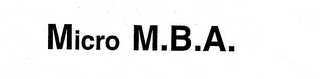 MICRO M.B.A. logo