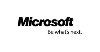MICROSOFT BE WHAT'S NEXT. logo
