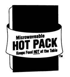MICROWAVEABLE HOT PACK KEEPS FOOD HOT AT THE TABLE logo