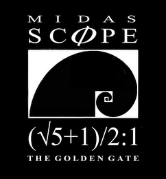 MIDAS SCOPE (5+1)/2:1 THE GOLDEN GATE logo