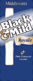 MIDDLETON'S BLACK & MILD ROYALE PIPE-TOBACCO CIGARS logo