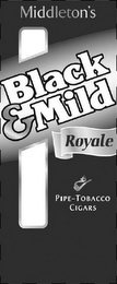 MIDDLETON'S BLACK & MILD ROYALE PIPE-TOBACCO CIGARS logo