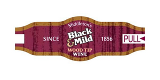 MIDDLETON'S BLACK & MILD WOOD TIP WINE SINCE 1856 PULL logo