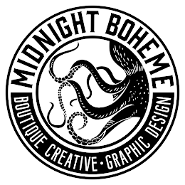 MIDNIGHT BOHEME BOUTIQUE CREATIVE · GRAPHIC DESIGN logo