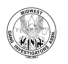 MIDWEST GANG INVESTIGATORS ASSN. GANGS LAW AND ORDER EST. 1987 logo