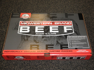 MIDWESTERN BRAND BEEF PACKED IN ILLINOIS COMMITTED TO QUALITY BEEF INDIVIDUALLY VACUUM SEALED CUSTOM PACKED logo