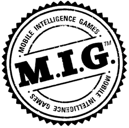 M.I.G. MOBILE INTELLIGENCE GAMES logo