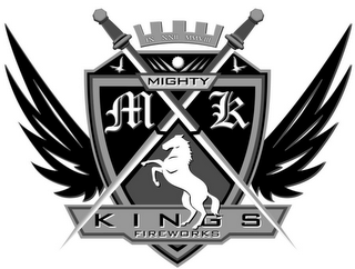 MIGHTY KINGS FIREWORKS MK IX XXII MMVIII logo