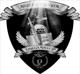 MIGHTY MEN OF VALOR OMEGA RHO CHI HOLY BIBLE RC EST. 2022 logo