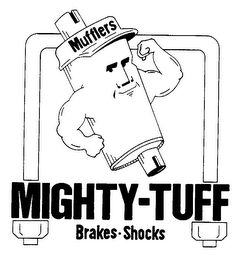 MIGHTY-TUFF MUFFLERS BRAKES SHOCKS logo