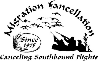 MIGRATION CANCELLATION CANCELING SOUTHBOUND FLIGHTS SINCE 1975 logo