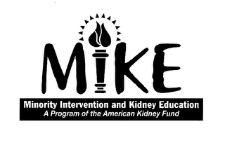 MIKE MINORITY INTERVENTION AND KIDNEY EDUCATION A PROGRAM OF THE AMERICAN KIDNEY FUND logo