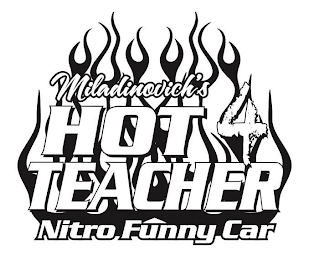 MILADINOVICH'S HOT 4 TEACHER NITRO FUNNY CAR logo