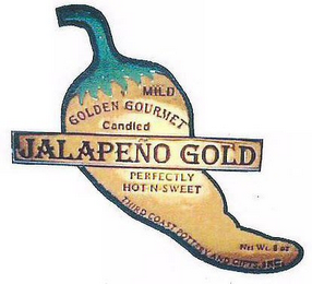 MILD GOLDEN GOURMET CANDIED JALAPEÑO GOLD PERFECTLY HOT-N-SWEET THIRD COAST POTTERY AND GIFTS, INC. NET WT. 8 OZ logo