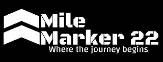 MILE MARKER 22 WHERE THE JOURNEY BEGINS logo