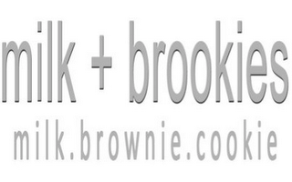 MILK + BROOKIES MILK.BROWNIE.COOKIE logo