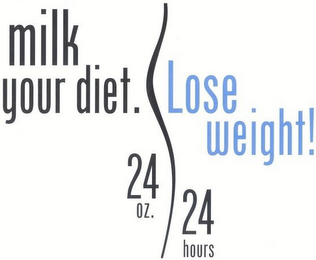 MILK YOUR DIET. LOSE WEIGHT! 24 OZ. 24 HOURS logo
