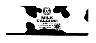 MILKCAL MILK CALCIUM 700 WITH VITAMIN C & D "THE UDDER CALCIUM" THE ORIGINAL MILK CALCIUM SOURCE logo