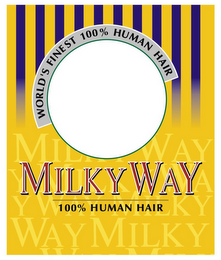 MILKY WAY WORLD'S FINEST 100% HUMAN HAIR 100% HUMAN HAIR logo