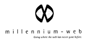 MILLENNIUM - WEB GOING WHERE THE WEB HAS NEVER GONE BEFORE. logo