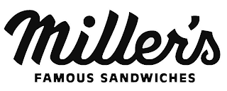 MILLER'S FAMOUS SANDWICHES logo