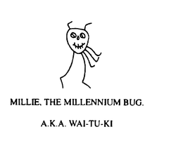 MILLIE, THE MILLENNIUM BUG. A.K.A. WAI-TU-KI logo
