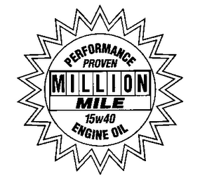 MILLION MILE PERFORMANCE PROVEN 15W40 ENGINE OIL logo