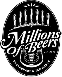 MILLIONS OF BEERS EST. 2012 RESTAURANT & TAP HOUSE logo