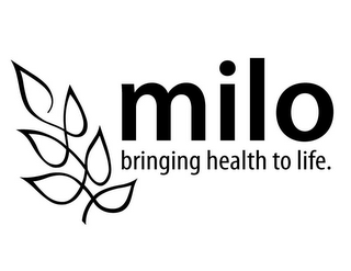 MILO BRINGING HEALTH TO LIFE. logo