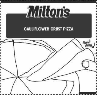 MILTON'S CAULIFLOWER CRUST PIZZA THIN & CRISPY logo
