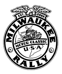 MILWAUKEE RALLY MOTOR CLASSIC U S A EST. 2002 logo