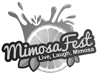 MIMOSA FEST LIVE, LAUGH, MIMOSA logo